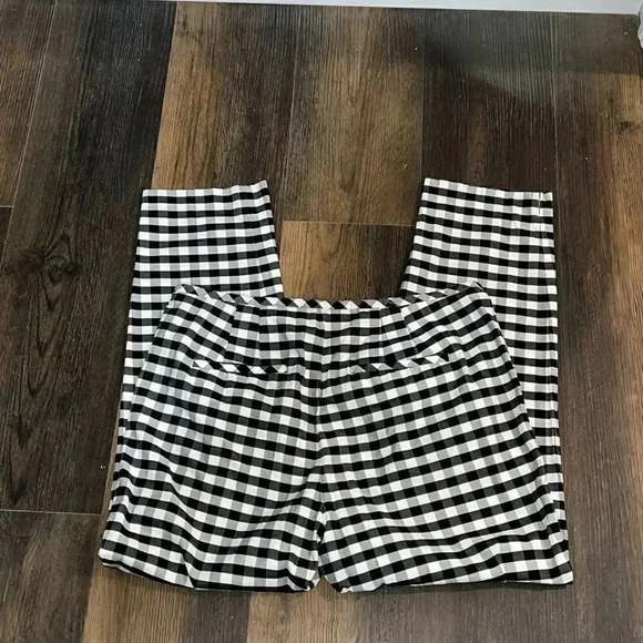 Talbots black and white gingham slacks with side zip and fake back pockets EUC - Picture 13 of 13